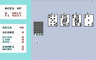 Aces Up (Commodore 16, Plus/4) screenshot: Game start