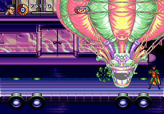 The Adventures of Batman & Robin (Genesis) screenshot: Level 1 culminates in showdown with the Joker