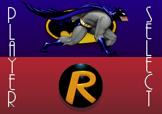 The Adventures of Batman & Robin (Genesis) screenshot: Choosing Batman or Robin