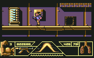Total Recall (Commodore 64) screenshot: "A nice can of coke would sure hit the spot right now."