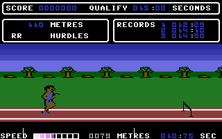 Daley Thompson's Star Events (Commodore 16, Plus/4) screenshot: 100 metres