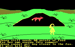 Jenny of the Prairie (DOS) screenshot: The fox is not yet tamed