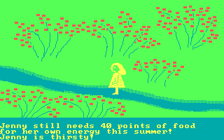 Jenny of the Prairie (DOS) screenshot: Here, I can get some water