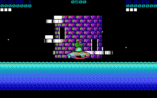 Tower Toppler (DOS) screenshot: Start a game (Tandy / PCjr)