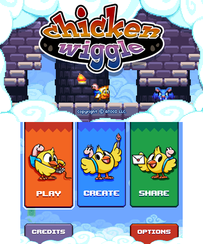 Chicken Wiggle (Nintendo 3DS) screenshot: Title screen