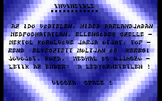 Legyőzhetetlen (Commodore 16, Plus/4) screenshot: Information