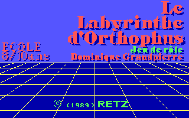 Le Labyrinthe d'Orthophus (DOS) screenshot: Title screen