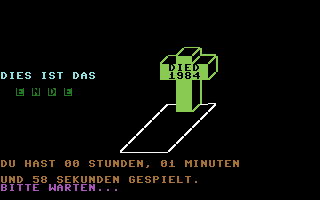 Lemuria (Commodore 16, Plus/4) screenshot: I died