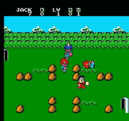 Little Ninja Brothers (NES) screenshot: Battle screen