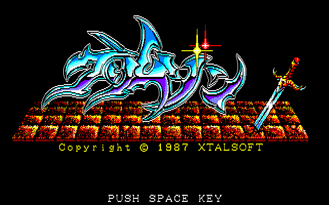 Crimson (PC-88) screenshot: Title screen