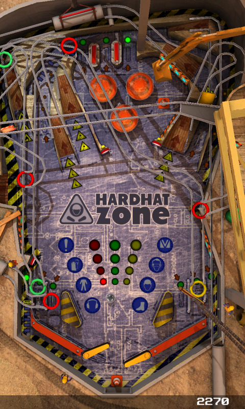 Pinball League: Hardhat Zone (Windows Phone) screenshot: Playing using the portrait mode