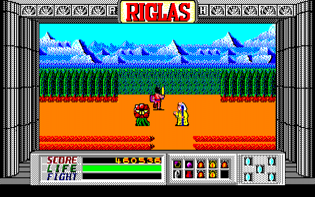 Riglas (Sharp X1) screenshot: Even better view. Hostile wizards