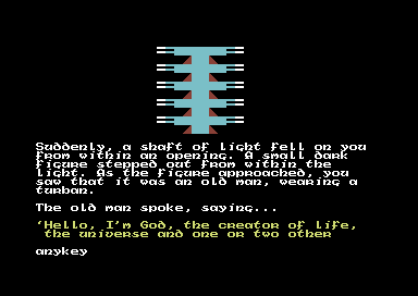 The Quest for the Golden Eggcup (Commodore 64) screenshot: The story.