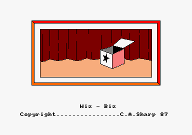 Wiz Biz (Amstrad CPC) screenshot: Title screen.