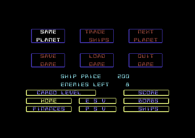 Agent Orange (Commodore 64) screenshot: Options.