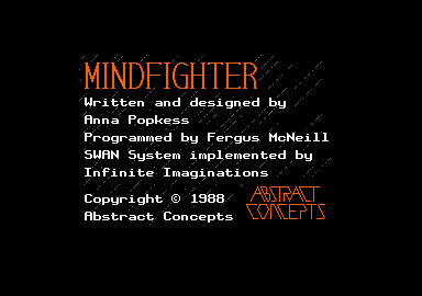Mindfighter (Amstrad CPC) screenshot: Title screen.