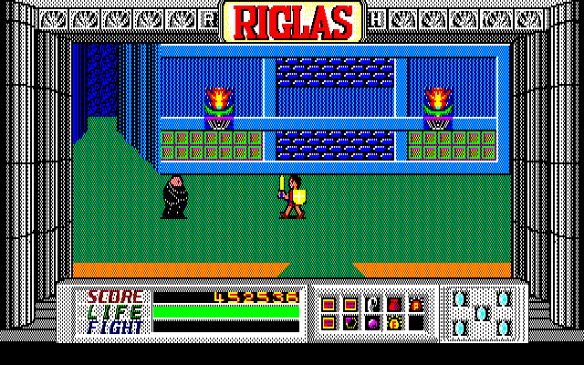 Riglas (Sharp X1) screenshot: Mysterious monks
