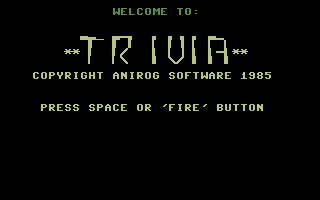 Trivia U.K. (Commodore 64) screenshot: Title screen