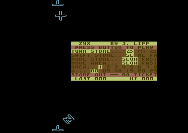 Zyx (Commodore 64) screenshot: Title screen