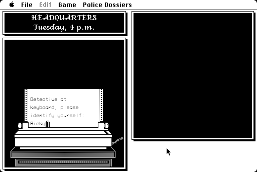 Where in the World is Carmen Sandiego? (Enhanced) (Macintosh) screenshot: Sign in.