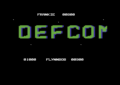 Defcom (Commodore 64) screenshot: Title screen.