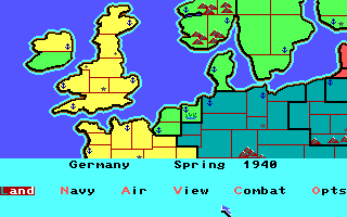Storm Across Europe (DOS) screenshot: Options. (EGA)