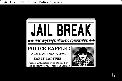 Where in the U.S.A. Is Carmen Sandiego? (Macintosh) screenshot: Jail break!