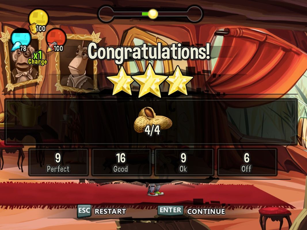 BeatBlasters III (Windows) screenshot: I earned three stars for completing this level