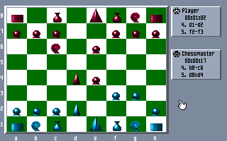 The Chessmaster 3000 (DOS) screenshot: Modern chess set - 2D.