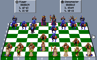The Chessmaster 3000 (DOS) screenshot: Fantasy chess set - 3D.