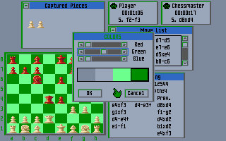 The Chessmaster 3000 (DOS) screenshot: Changing colors.