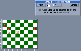 The Chessmaster 3000 (DOS) screenshot: One of the included chess tutors.