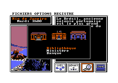 Where in the World is Carmen Sandiego? (Enhanced) (Amstrad CPC) screenshot: Intersting locations in Rio
