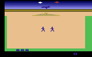 Lost Luggage (Atari 2600) screenshot: An airplane is landing...