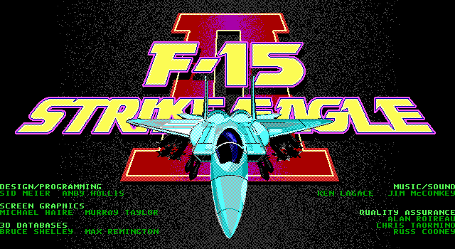 F-15 Strike Eagle II (DOS) screenshot: Title screen (VGA)