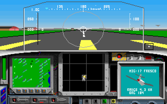 F-15 Strike Eagle II (DOS) screenshot: VGA cockpit view