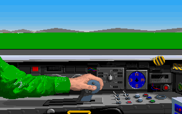 F-15 Strike Eagle II (DOS) screenshot: VGA cockpit view 2