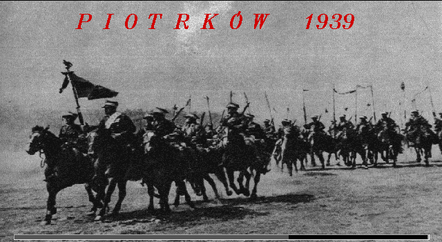 Piotrków 1939 (DOS) screenshot: Title and data loading screen
