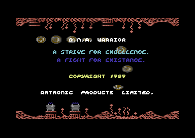 DNA Warrior (Commodore 64) screenshot: Title screen.
