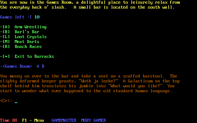 Operation: Overkill II (DOS) screenshot: Post-apocalyptic bar games