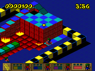 Lemmings Paintball (Windows) screenshot: Skill - Fun, Level 22 - Happy Days