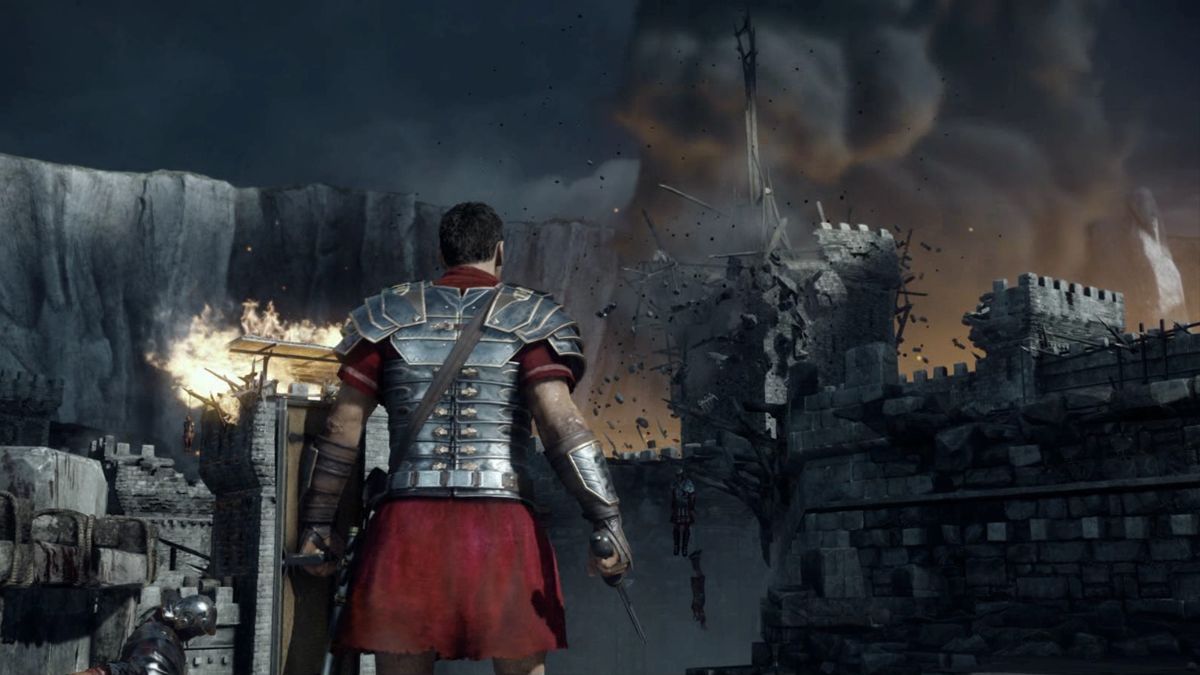 Ryse: Son of Rome (Xbox One) screenshot: Bringing down enemy walls