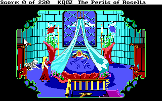 King's Quest IV: The Perils of Rosella (DOS) screenshot: SCI: Ganesta the fairy that brought you here is getting weaker by the minute...