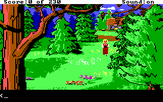 King's Quest IV: The Perils of Rosella (DOS) screenshot: AGI: Walking along the country side.