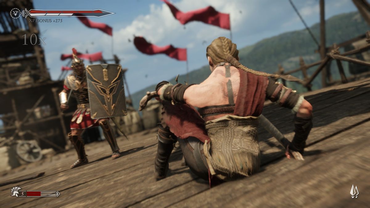 Ryse: Son of Rome (Xbox One) screenshot: Defeating the enemy commander, and the king's daughter