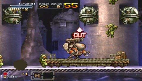 Metal Slug XX (PSP) screenshot: Mission 3 starts with a new type of slug