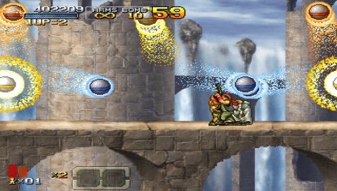Metal Slug XX (PSP) screenshot: A really troubling section