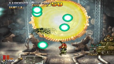 Metal Slug XX (PSP) screenshot: We have to destroy Morden's portal