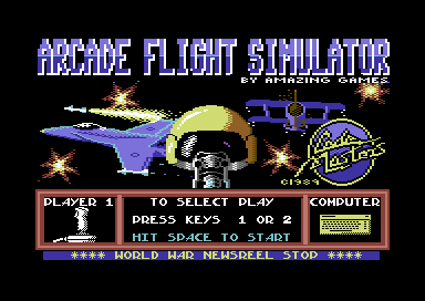 Arcade Flight Simulator (Commodore 64) screenshot: The title screen.