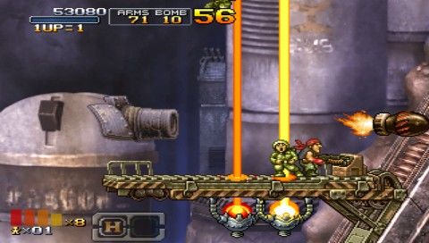 Metal Slug XX (PSP) screenshot: A tight situation